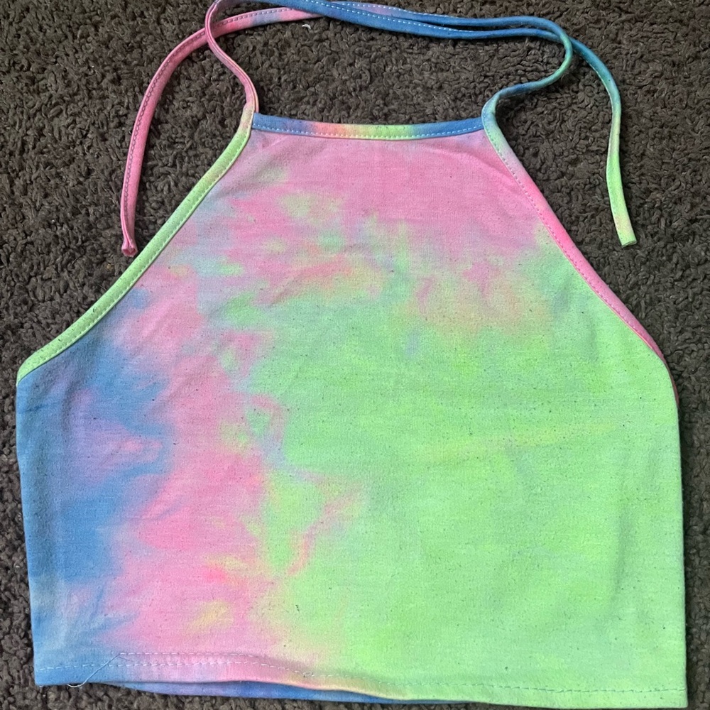 This cropped colorful shirt is from SHEIN, slightly worn, size medium